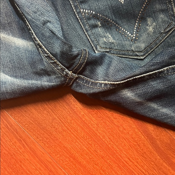 Hot Pepper Korean designer Women's Straight Leg Jeans in Dark Blue - Picture 8 of 14